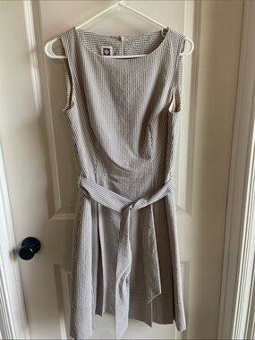 anne klein striped midi dress Anne Klein Women's Striped 3/4-Sleeve Midi Shirtdress